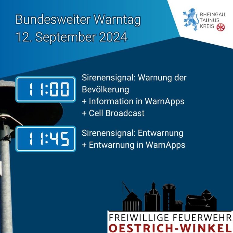 Bundesweiter Warntag am 12.09.2024